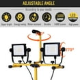 thumbnail image 4 of HOMCOM 14,000 Lumen Dual Head LED Work Lights Weather Resistant with Telescoping Adjustable Tripod Stand, Rotating Lamps, 4 of 9