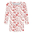 thumbnail image 4 of hcuribad Valentine's Shirts for Women Womens Shirts t Shirts for Women Heart Printed Shirts for Women 3/4 Sleeve Round Neck Graphic Tees Holiday Tops Pink M, 4 of 5