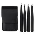 thumbnail image 2 of FITYLE 2xFine Hairs Puller Stainless Steel Professional 4 In1 Slanted Black , Black, 3 Pcs, 2 of 7