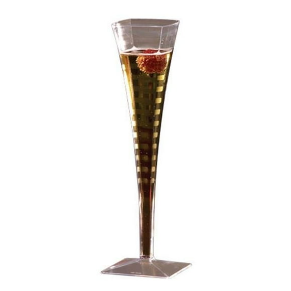 5Oz 1Pc Square Clear Champagne Glass - Pack of 72