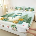 thumbnail image 3 of Castle Fairy Xmas Snowman 4-Piece Full Size Sheets for Kids Children Boys Girls,Happy New Year Bed Sheets,Festival Theme Lightweight Sheet Sets,Ultra Soft Home Decor, 3 of 7
