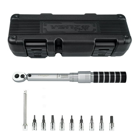

VENZO Bicycle Bike 1/4 Inch Driver Torque Wrench Tool Socket Set Kit 2-15Nm