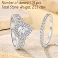 thumbnail image 3 of Newshe Jewellery 2 Ct Moissanite Bridal Ring Sets Double Halo Pear Cut Engagement Promise Rings for Women Size 6, 3 of 8