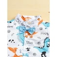thumbnail image 5 of Infant Toddler Baby Boy Summer Clothes Short Sleeve Dinosaur Print Button Down Shirt Shorts Set Hawaiian Outfit, 5 of 10