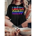 thumbnail image 1 of T-Shirt Femme Dégradé de Couleurs - Col Rond Décontracté, Manches Courtes, Mélange Polyester Extensible, Lavable en Machine - Parfait pour l'Été & Sports Fête des Pères, Fête des Mères, Nouvel An, Printemps, 1 of 7
