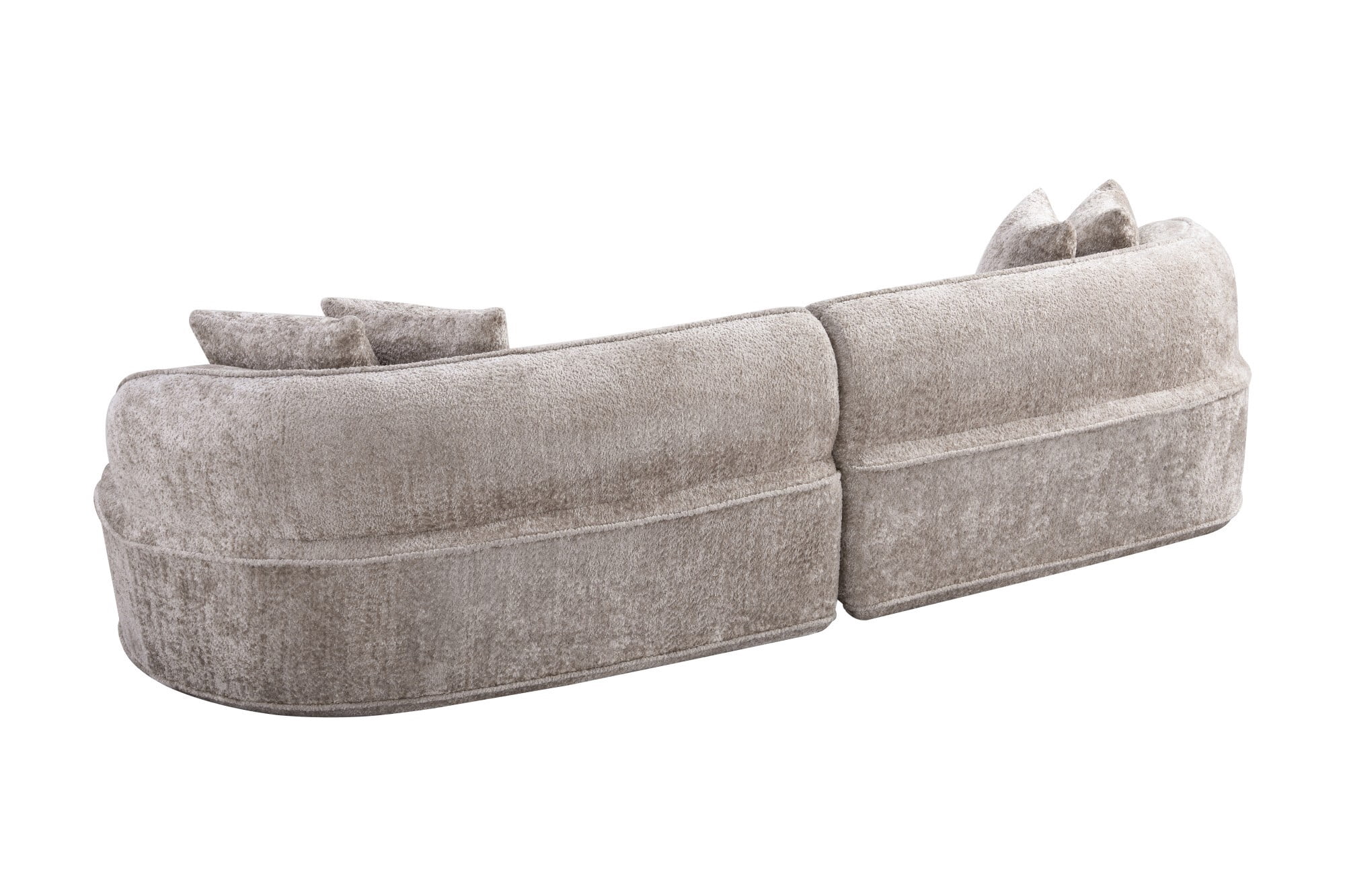 DEALTOPS 114" Modular Boucle Curved Sectional Sofa, 4-Seater Cloud Couch with No Assembly, Oatmeal