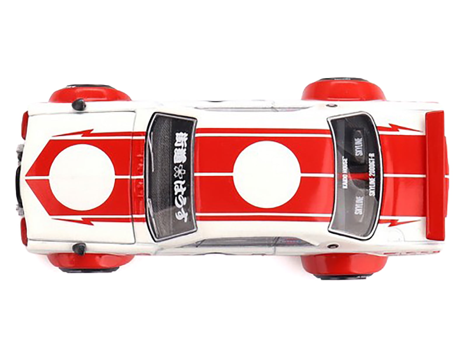 Nissan Skyline 2000GT-R (KPGC10) "Kaido Works V2" RHD White with Red "Kaido House" Special 1/64 Diecast Model Car by Mini GT