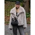 thumbnail image 2 of HH TRAF Abrigos de invierno de moda para mujer, abrigo de piel sintética con cuello vuelto, abrigo holgado de felpa cálido, ropa de calle elegante para mujer, cárdigan femenino, 2 of 5