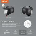 thumbnail image 2 of VEVOR Motorcycle Helmet, 3/4-Face, Smart Street ABS & High Density Helmet with Bluetooth Slot & Interchangeable Lens, DOT Approved Comfortable Motocross Helmet, Fit for Youth & Adults, 2 of 9