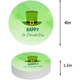 thumbnail image 1 of FMSHPON Happy St. Patrick's Day Hat Set of 6 Round Coaster for Drinks, Absorbent Ceramic Stone Coasters Cup Mat with Cork Base for Home Kitchen Room Coffee Table Bar Decor, 1 of 5