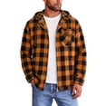 thumbnail image 3 of Horkkom Flannel Hoodie for Men Loose Button Up Flannel Shirt Casual Plaid Print Shirt with Pockets S, 3 of 5