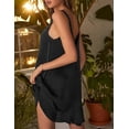 thumbnail image 4 of EKOUAER Women' 2 Pack Satin Silk Nightgown Sleeveless Sleep Dress V Neck Nightshirt Soft Tank Pleated Nightdress, 4 of 5