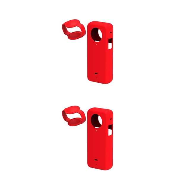 Seitruly Funda Silicona Ligera Para Camara Insta 360 X3 - Funda Protectora De Fácil Instalación No Deformable Roja Rojo 2piezas