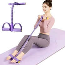 Multifunction Tension Rope, 6-Tube Elastic Yoga Pedal Puller Resistance Band, Natural Latex Tension Rope Fitness Equipment, for Abdomen/Waist/Arm/Leg Stretching Slimming Training(Purple - 8 Tube)