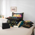 thumbnail image 6 of Homewish Boho Sun Moon 7-Piece Twin Bedding,Pink Purple Teal Gradient Galaxy Bedding Comforter Set,Black Reversible, 6 of 8
