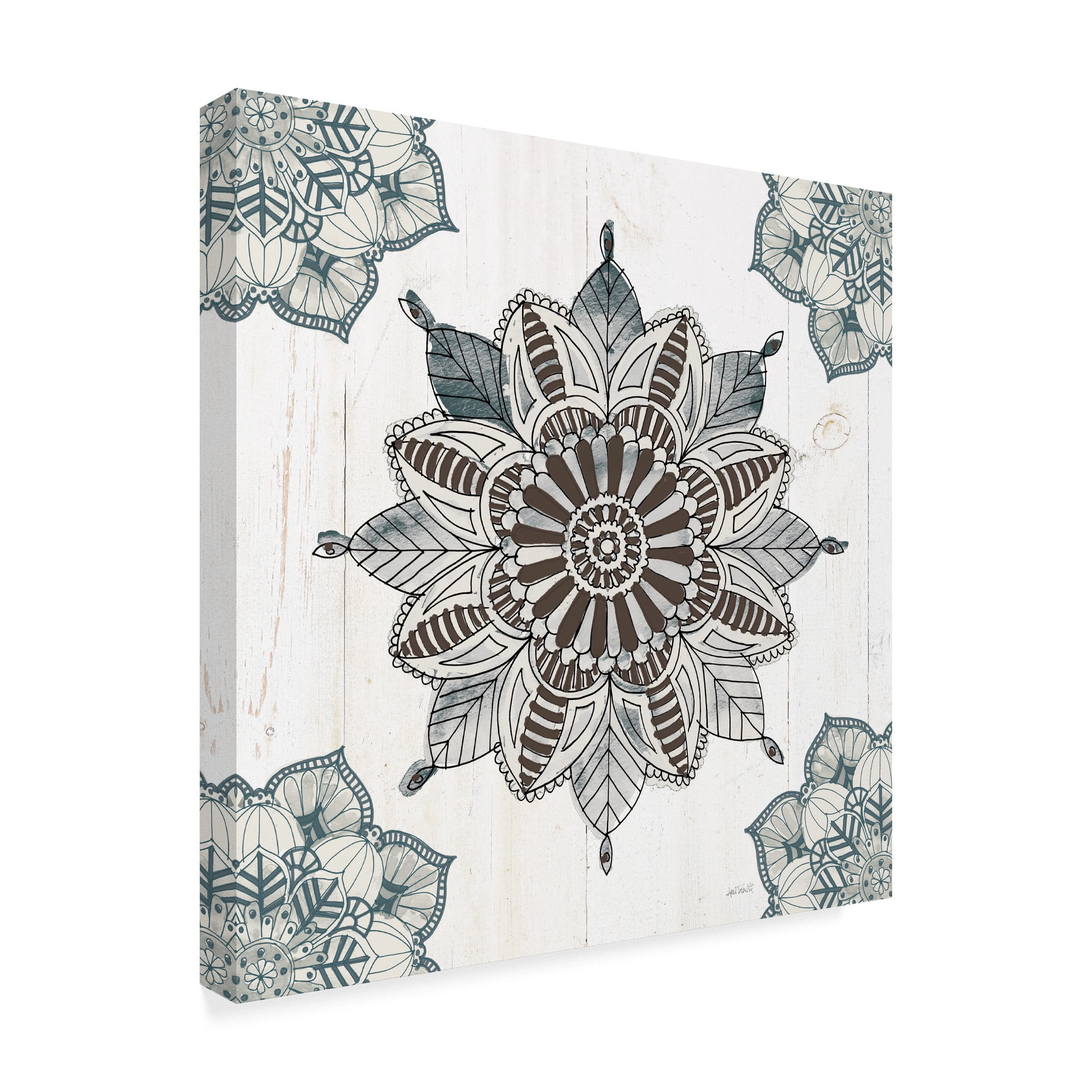 Trademark Fine Art 'Mandala Morning VI Blue and Gray v2' Canvas Art by Anne Tavoletti