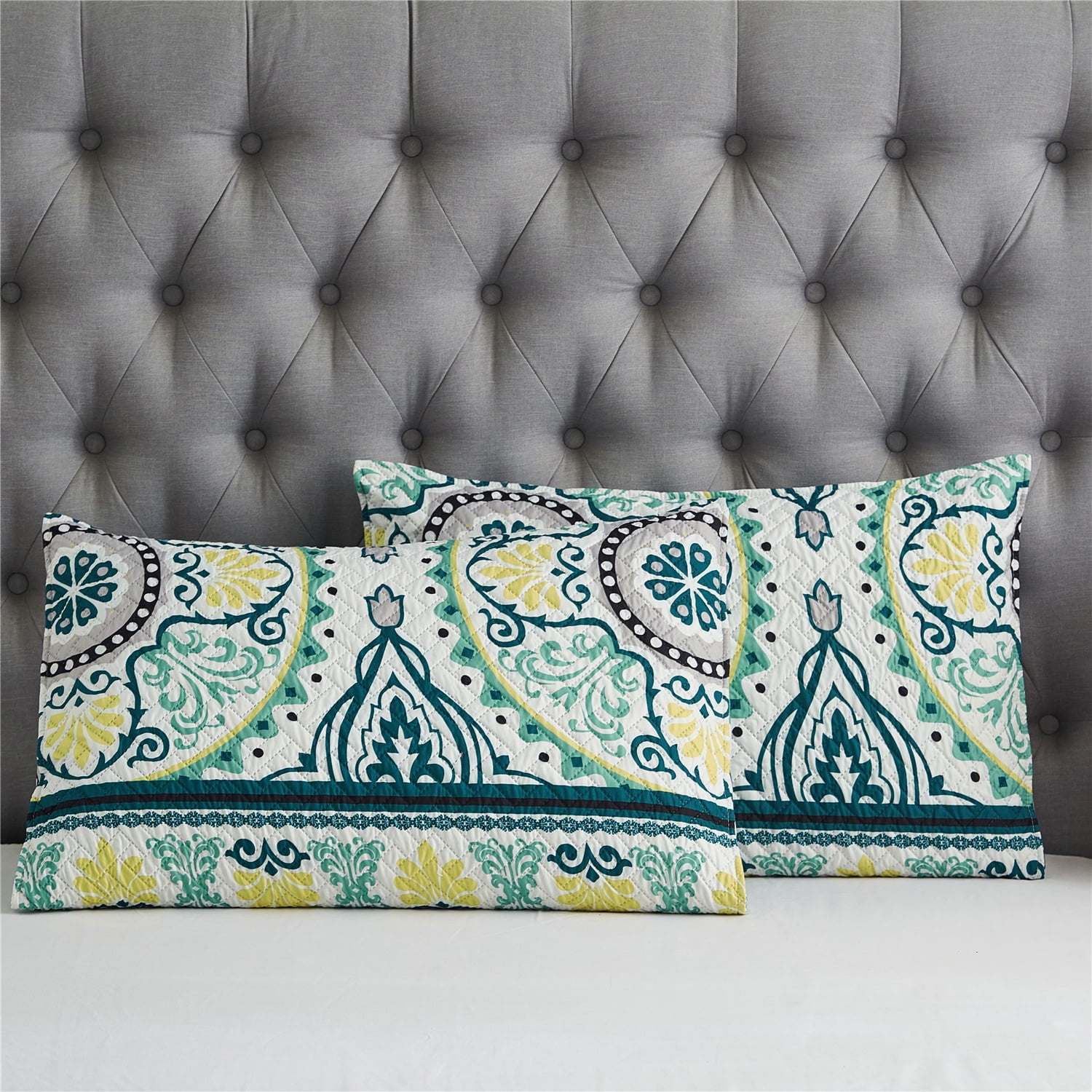 JML 3-Piece Blue Yellow Quilt Sets, King