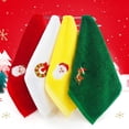 thumbnail image 1 of Toalla de manos de algodón navideño - bordado de Papá Noel, 32x45cm, suave y absorbente, blanco/amarillo/verde/rojo, 60g, uso para gimnasio/viajes/playa, 1 of 6