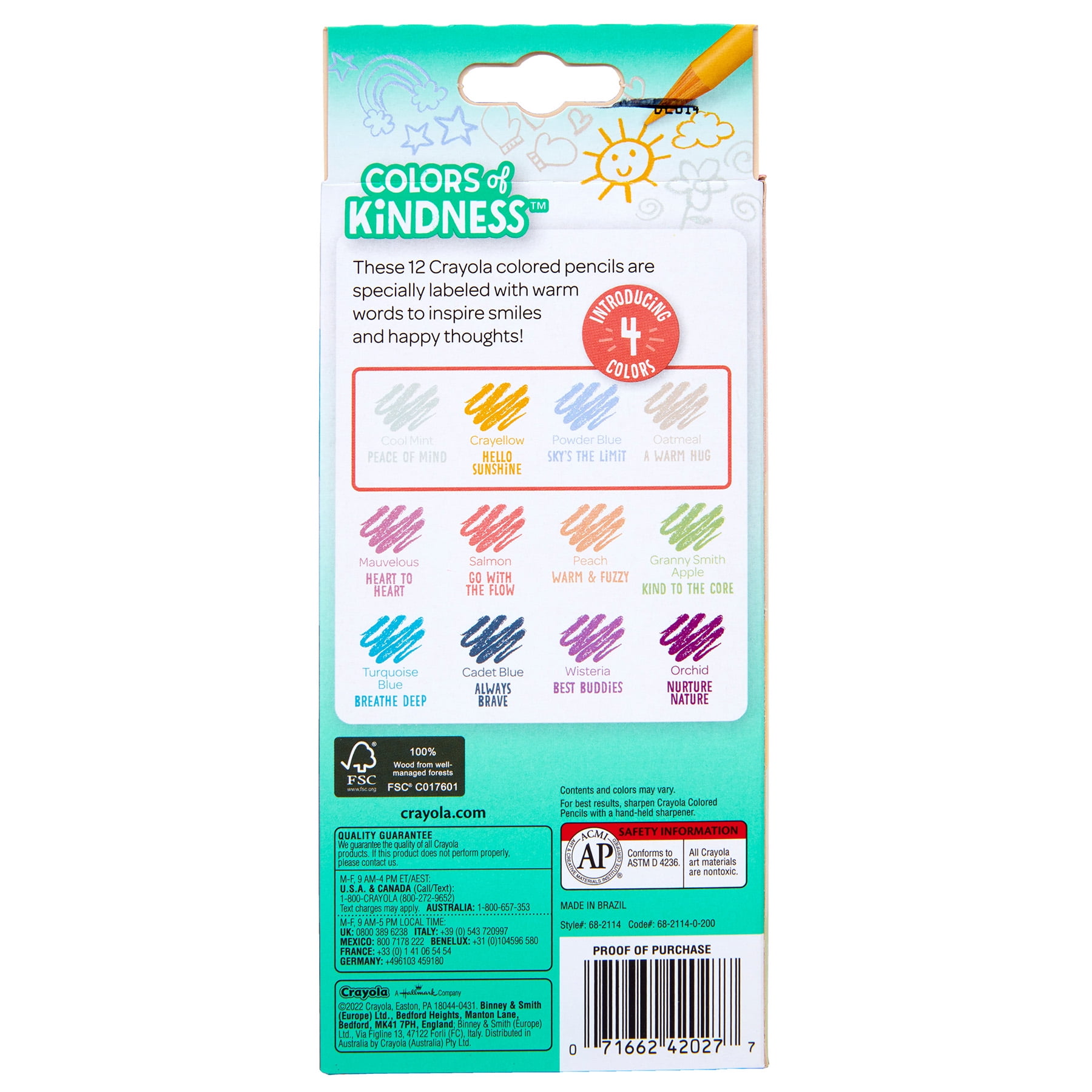Crayola Colors of Kindness Colored Pencils, 12 Per Pack, 12 Packs