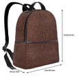 thumbnail image 4 of Lsque Dark Brown Glitter Pattern Backpack – School Travel Canvas Daypack with Ergonomic Padded Straps, Multiple Compartments & Leather Handle, 4 of 5