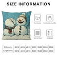 thumbnail image 6 of Acheng Hello Winter Snowman Blue Lumbar Decorative Throw Pillow Cover, Snowflakes Farmhouse Porch Outdoor Home Decor, Christmas Holiday Cute Seasonal Snow Sofa Couch Cushion Case,Set of 2 White, 6 of 6