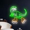 thumbnail image 2 of Handmadetneonsign Dinosaur Roller Skate Neon Sign, Dinosaur Neon Led Art Decor, Dinosaur Wall Decor, 2 of 5