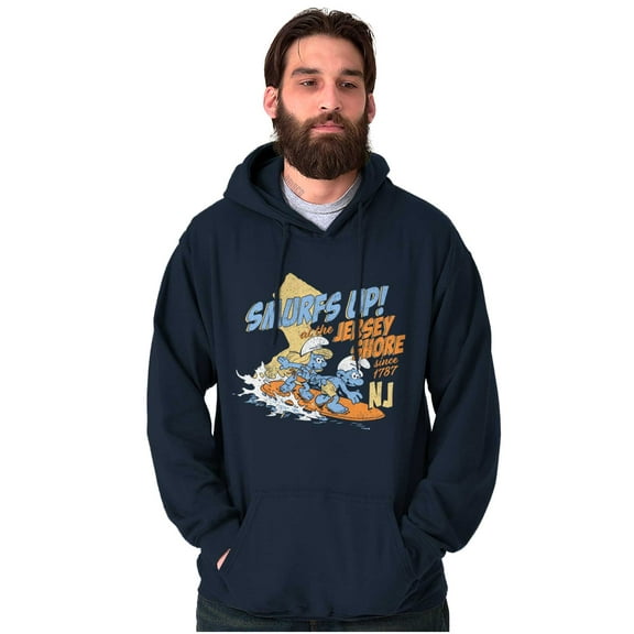 New Jersey Shore NJ Smurfs Surfs Up Hoodie Sweatshirt Women Men Brisco Brands S