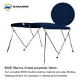 thumbnail image 2 of Seamander 3 Bow Bimini Top Boat Cover with Rear Support Pole and Storage Boot, 46" Height,Navy Blue, 2 of 5