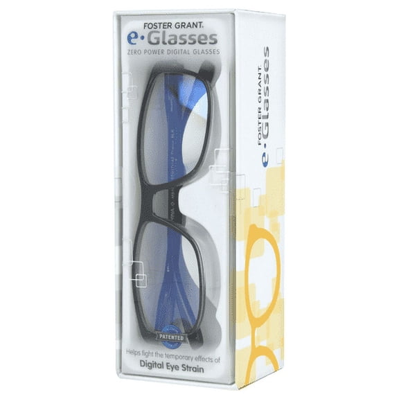 Foster Grant No Magnification Blue Light e. Glasses - Black