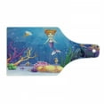 thumbnail image 1 of Mermaid Cutting Board, Underwater World Little Girl and Different Type of Fish Art, Decorative Tempered Glass Cutting and Serving Board, Wine Bottle Shape, Multicolor, by Ambesonne, 1 of 1