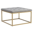 thumbnail image 4 of Duhome Upholstered Square Ottoman Coffee Table, Modern Tufted Ottoman with Metal Base Footrest Ottoman for Living Room, Velvet Black, 4 of 8