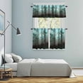 thumbnail image 5 of Teal Forest Kitchen Curtains Sets for Windows 24 Inch Length, Vintage Foggy Woods Tree Rod Pocket Window Treatments Tier Curtains and Valances Set for Bedroom/Bathroom, 5 of 8