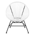 thumbnail image 1 of Linon Tallie Outdoor Oval Chair Handwoven Wicker Roping Steel Frame in White, 1 of 10