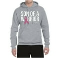 thumbnail image 2 of Wild Bobby Son of A Warrior Breast Cancer Ribbon Breast Cancer Awareness Unisex Hoodie Sweatshirt, Heather Grey, Medium, 2 of 6