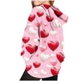 thumbnail image 2 of Valentine Hoodies For Kids Long Sleeve Heart Print Pullover Tops Casual Loose Sweatshirts With Pocket (9 Years, Pink-A), 2 of 6