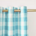 thumbnail image 3 of 3 Pc Cotton Classic Country Farmhouse Kitchen Window Curtain Grommet Top -Sky Blue & White Buffalo Check Tier & Valance Set, 54" x 18" / 27" x 24", 3 of 5