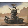 thumbnail image 2 of Joakim Skovgaard 23x20 Gold Ornate Framed and Double Matted Museum Art Print Titled - Sketch for the Dragon Spring Water (The Dragon Fountain) (1870 - 1909), 2 of 4