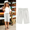 thumbnail image 2 of NAFUU Girls Running Shorts Kids Casual Bermuda Shorts Knee-Length Summer Thin Elastic Waist Loose Fit Beach Short Pants 11-12 Years, 2 of 4