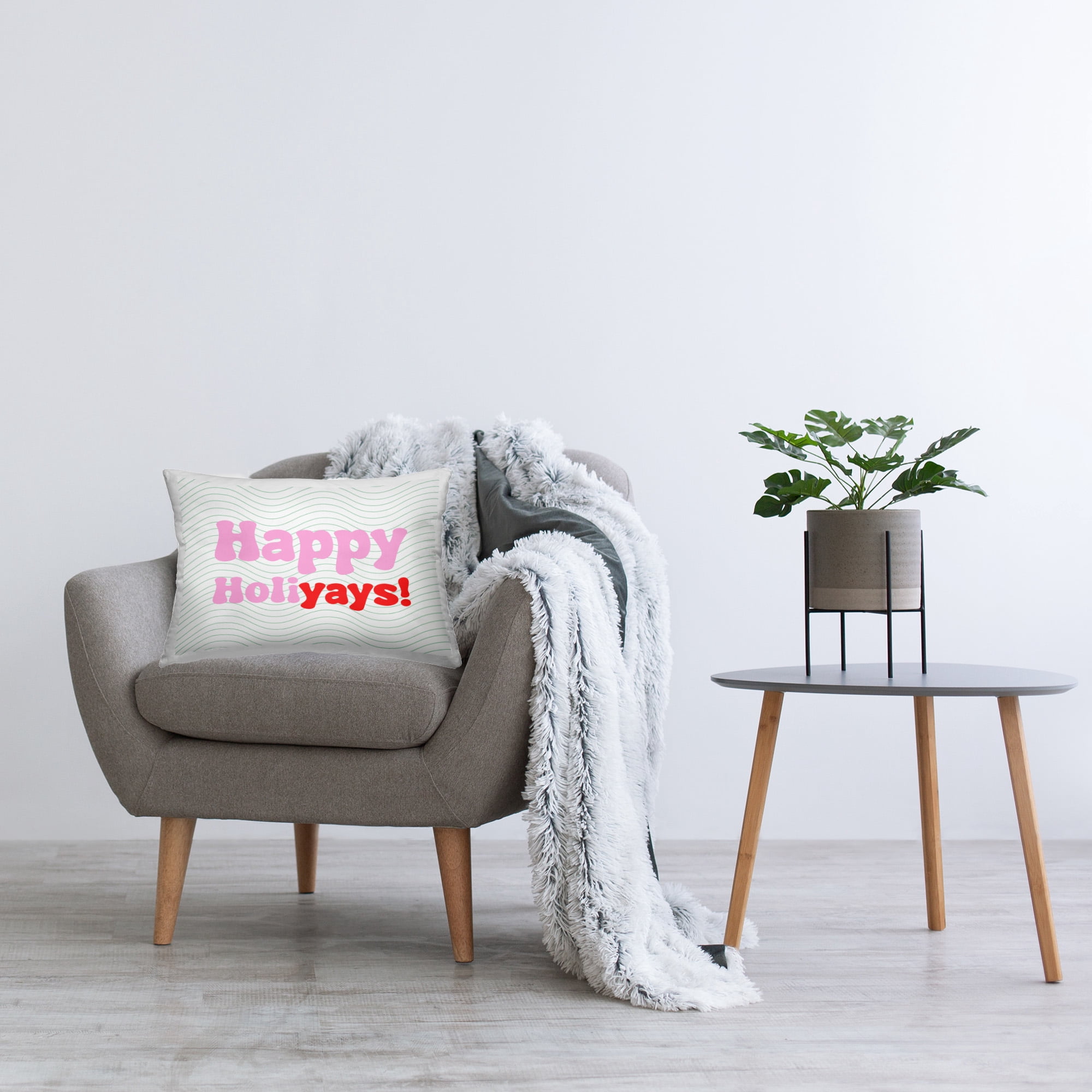 Stupell Industries Cheerful Happy Holiyays Decorative Printed Throw Pillow Design by Lil' Rue