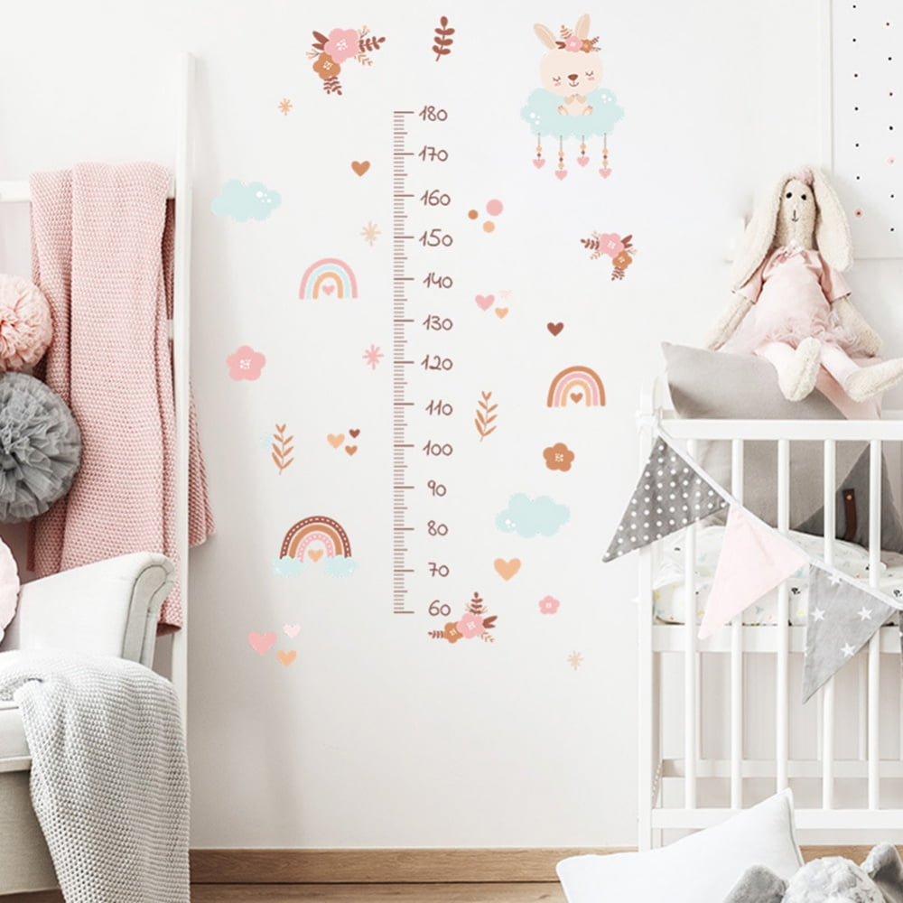Kids Height Chart Wall Decals, Baby Growth Height Wall Ruler, Lovely