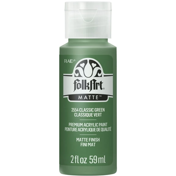 FolkArt Acrylic Craft Paint, Matte Finish, Classic Green, 2 fl oz