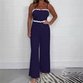 thumbnail image 2 of NMMUED One Piece Jumpsuits for Women Wide Leg Jumpsuits for Women Jumpsuit with Built in Bra Casual Jumpsuits for Women Sleeveless Jumpsuits for Women, Dark Blue XL, 2 of 5