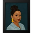 thumbnail image 2 of Barnes, Victoria 20x24 Black Modern Framed Museum Art Print Titled - Figure in Yellow Earring, 2 of 5