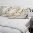 thumbnail image 4 of Marble Gold Queen Size Pillow Cover, Pillowcase Protectors with Zipper, Breathable Decorative Throw Pillow Case Cover, Abstract Luxury Wave Gold Marbling Modern Pillow Shams for Couch Sofa 20x30Inch, 4 of 8