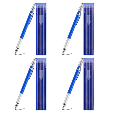 4X Welders Pencil with 48x Round Silver Refills, Metal Marker Pen Metal Carbide Scriber Mechanical Pencils