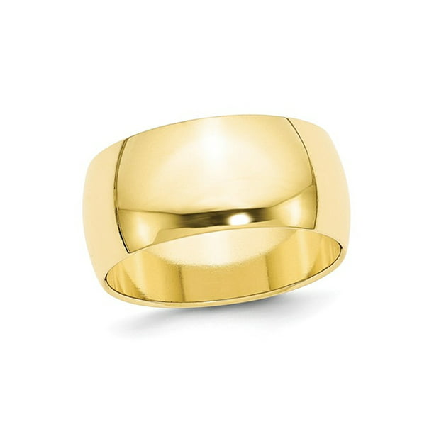 Gem And Harmony - Mens 10K Yellow Gold Solid Polished 10mm Wedding Band ...
