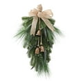 thumbnail image 5 of Christmas Wreath with Bow and Bells, Artificial Christmas Swag Decoration, Faux Greenery Wreath for Front Door, Holiday Decor for Window, Fireplace and Wall, 5 of 7