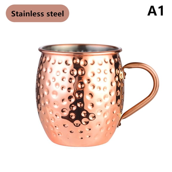 530ml 100% Copper Moscow Mule Mug Cocktail Wine Cup Hammered Coppery Beer Mugs Coffee Mug Milk Cup Bar Cup Drinkware Durable