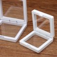 thumbnail image 4 of EeaseCA 4pcs Jewelry Brooch Breastpin Jewelry Display Box Transparent Elastic Film Jewelry Container (Small Size White), 4 of 8
