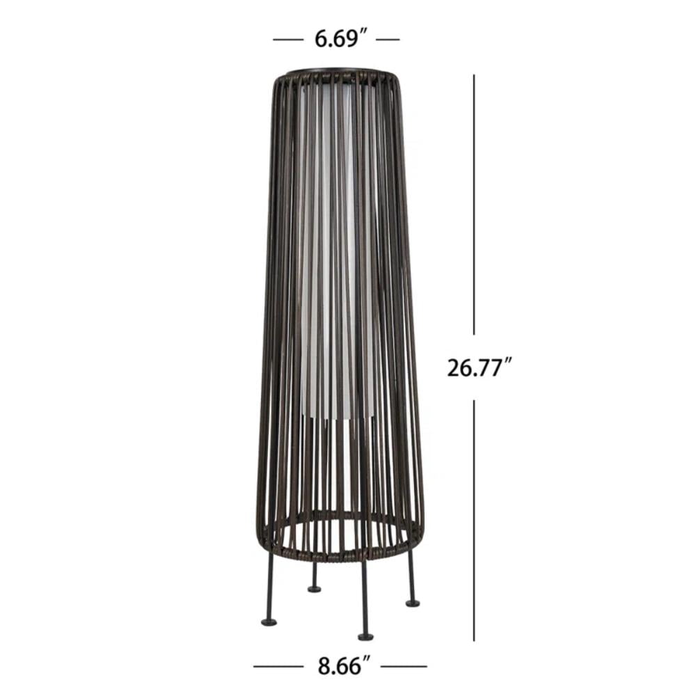 Grand Patio 2-Pack Outdoor Solar Floor Lights, All-Weather Wicker, Waterproof, Dark Brown